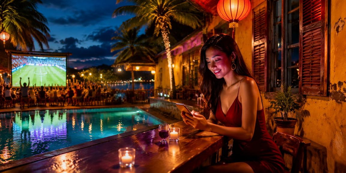 Người dùng Hội An đọc phân tích casino và kèo thể thao trên điện thoại ban đêm